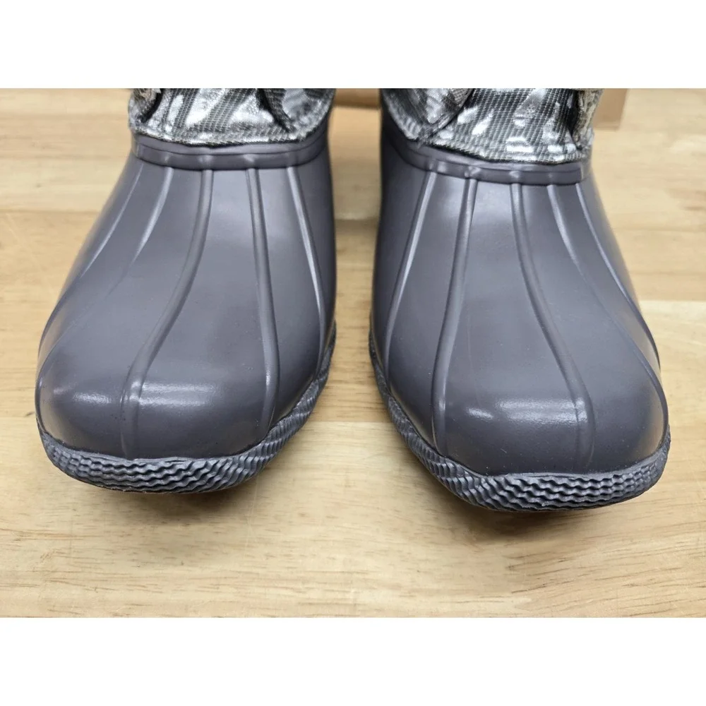 Sperry Women's Saltwater Silver LEOJAC Waterproof Duck Boots Size 8.5 M